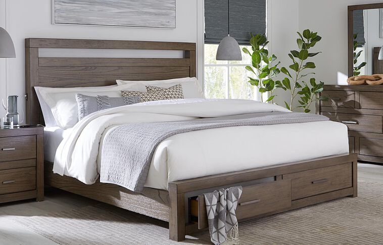 Aspen Home Modern Loft Panel Bed with Storage image number 0