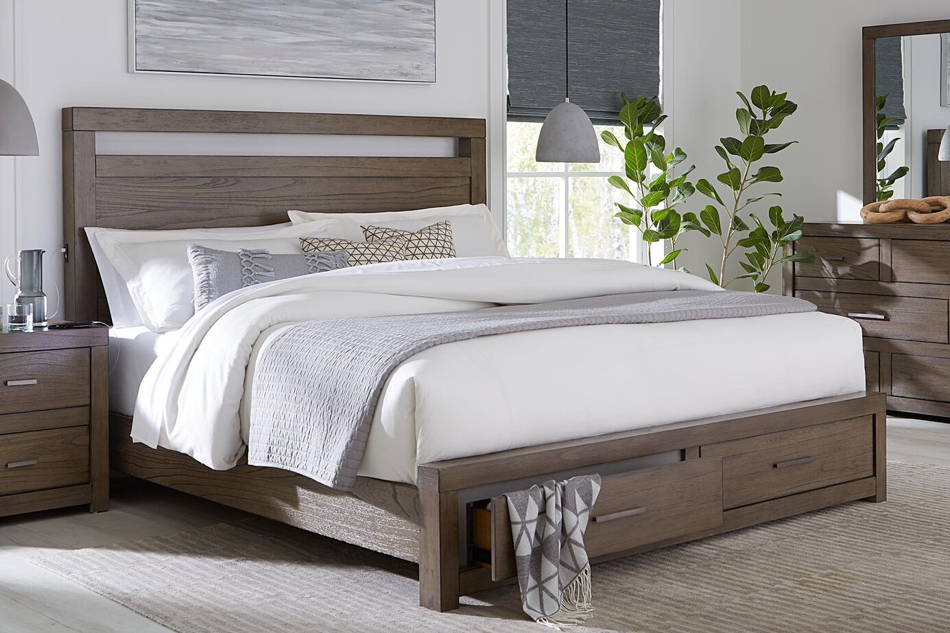 Aspen Home Modern Loft Panel Bed with Storage image number 0