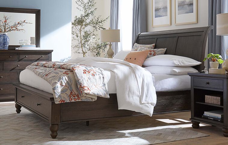 Aspen Home Cambridge Sleigh Bed with Storage image number 0